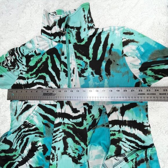Creation Womens XXL 1/4 Zip Mock Neck Drape Pockets Tunic Top Printed Stretch - Picture 7 of 9